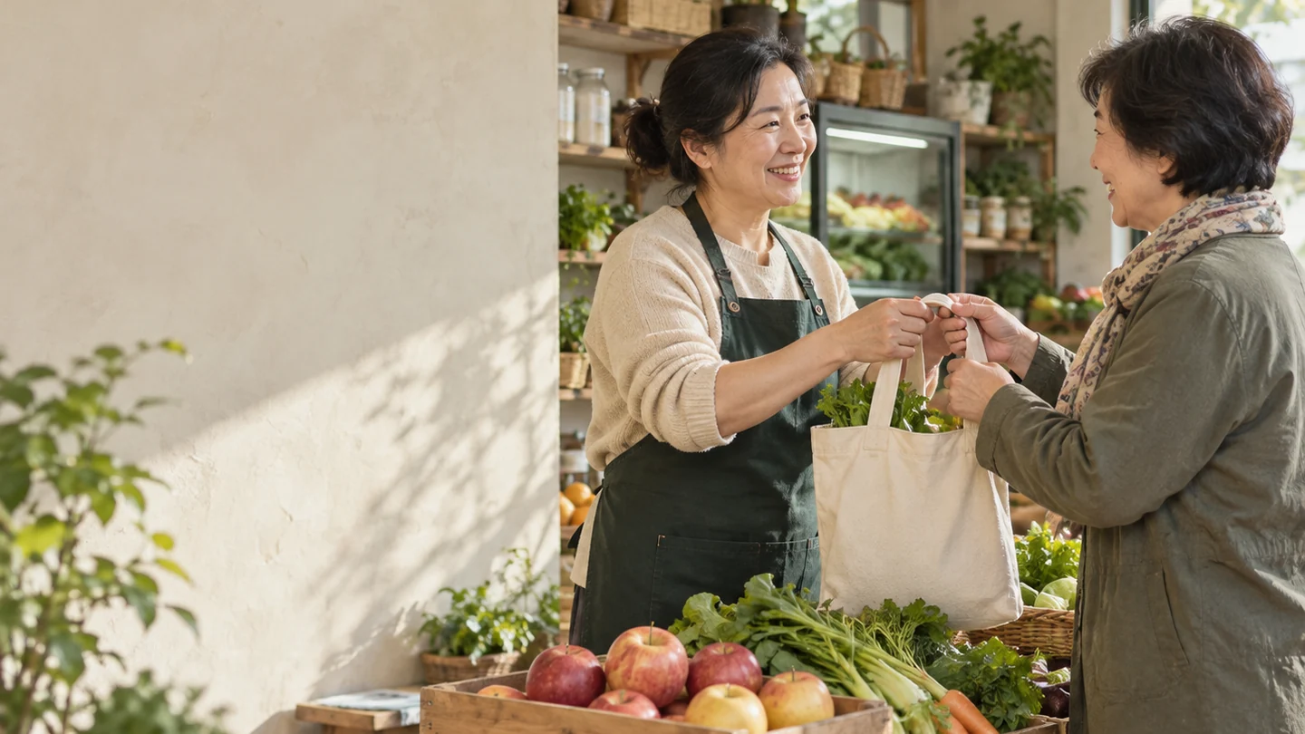 店主与邻里相聚，分享日常中的信任